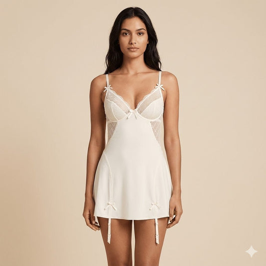 Donna Speziatta Blush Silk & Lace Chemise - Donna Speziatta