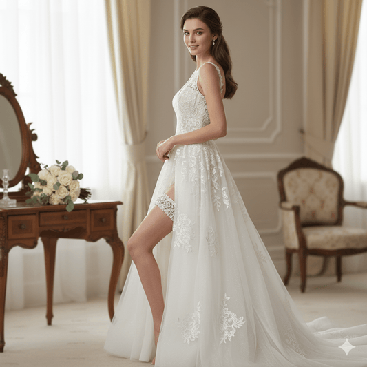 Ivory Elegance Beaded Bridal Garter - Donna Speziatta