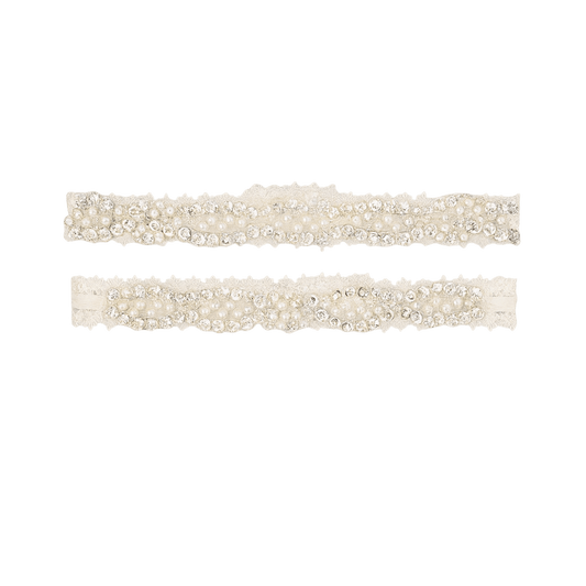 Ivory Elegance Beaded Bridal Garter - Donna Speziatta