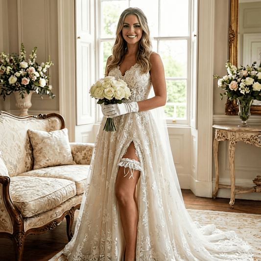 Ivory Satin Bridal Gloves - Donna Speziatta