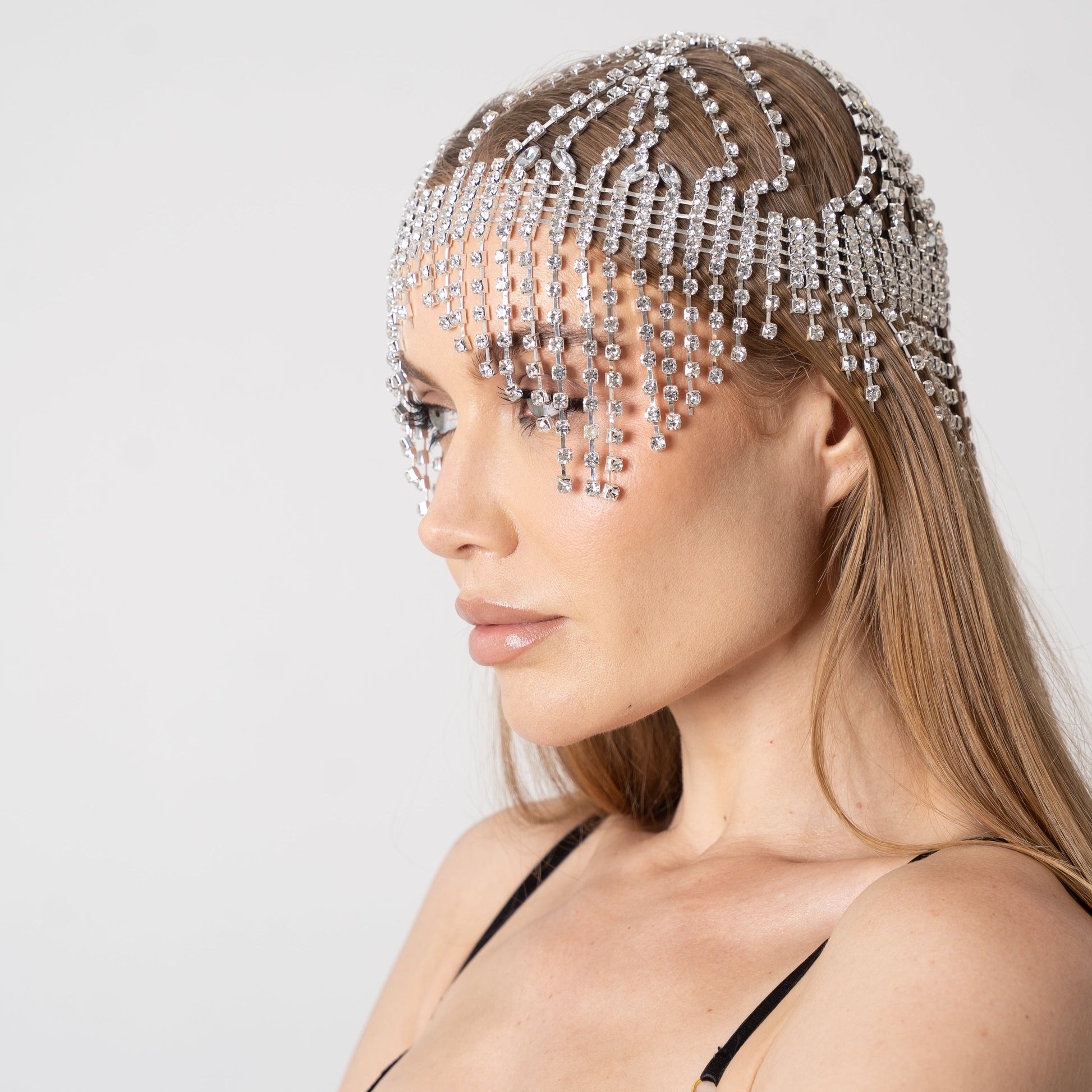 Donna Speziatta Crystal Fringe Rhinestone Headpiece - Donna Speziatta