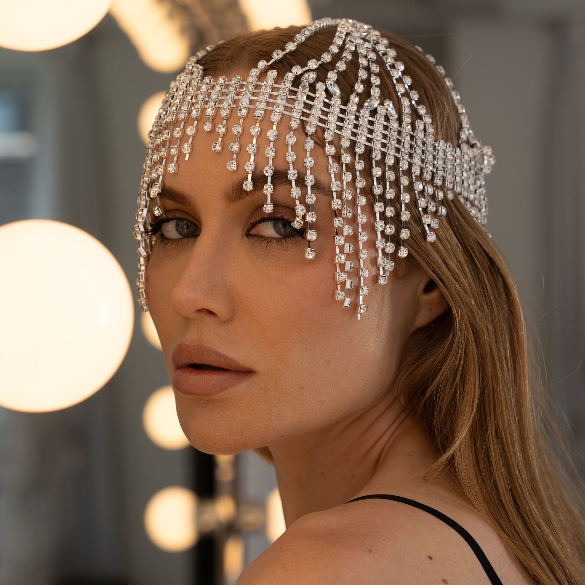Donna Speziatta Crystal Fringe Rhinestone Headpiece - Donna Speziatta