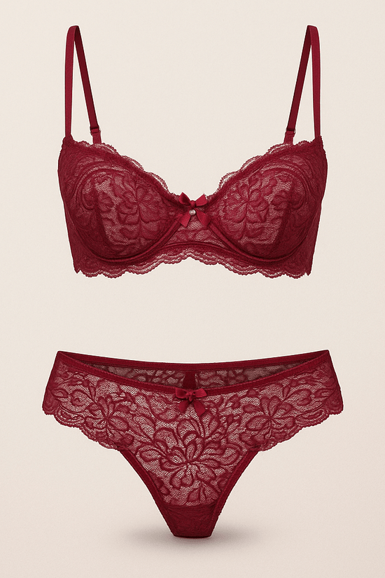 Donna Speziatta Scarlet Seduction Lace Bra & Panty Set - Donna Speziatta