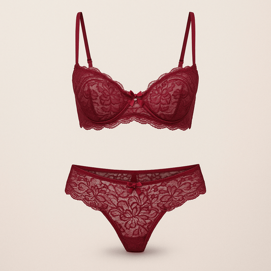 Donna Speziatta Scarlet Seduction Lace Bra & Panty Set - Donna Speziatta