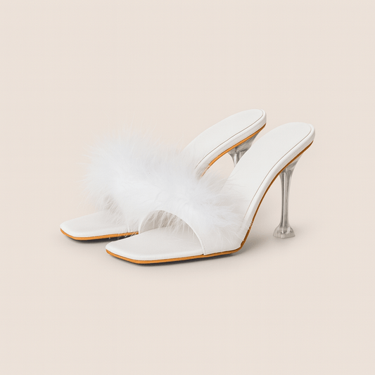 Donna Speziatta White Faux Fur Slide Sandals - Donna Speziatta