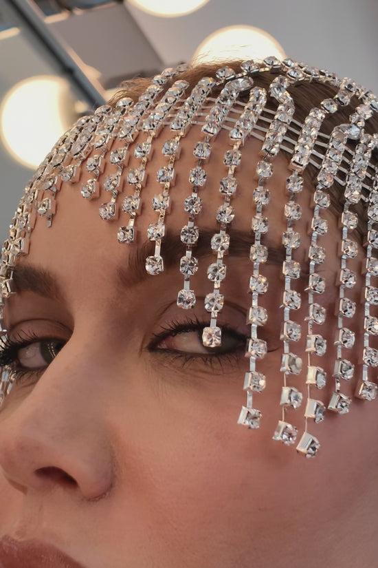 Donna Speziatta Crystal Fringe Rhinestone Headpiece