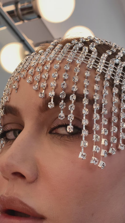 Donna Speziatta Crystal Fringe Rhinestone Headpiece
